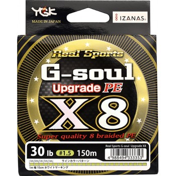 Trenzado YGK G-Soul X8 Upgrade PE Real Sports 150 mts